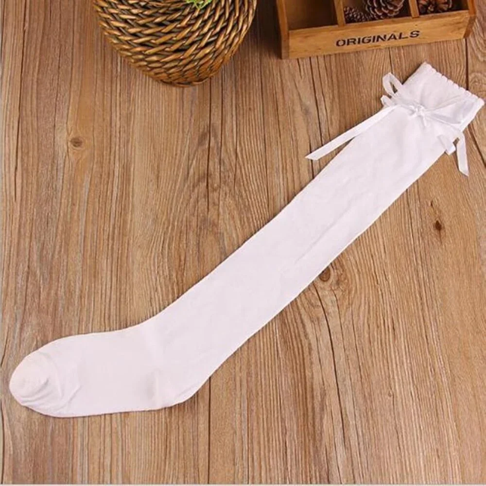 Women's Thigh High White Socks